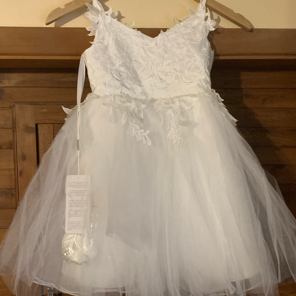 JJ’s House Ivory Flower Girl Dress Size 5